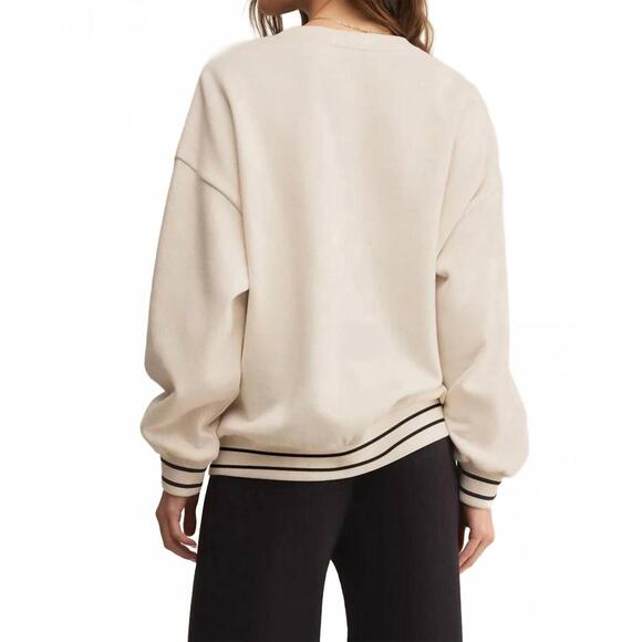 NEW Z SUPPLY oversized game day sweatshirt in vanilla ice - Picture 3 of 3